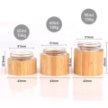 luxury eco friendly 45ml 60ml 90ml empty cosmetic bamboo glass jar wooden container with pp inner